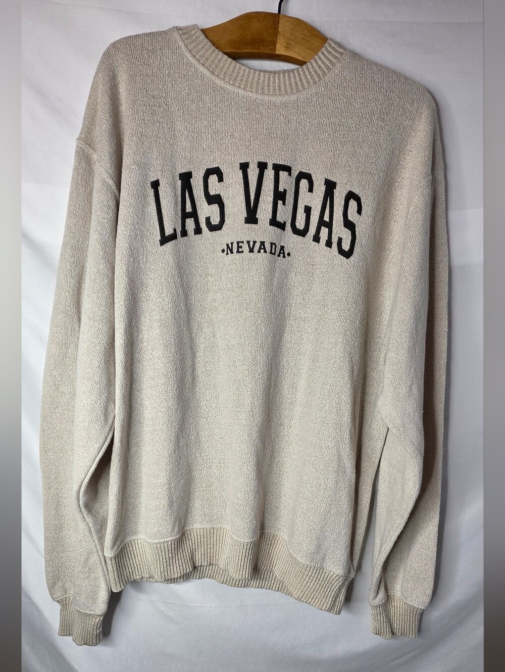 Esy Surf Co. Las Vegas Nevada Beige Crewneck Sweater
